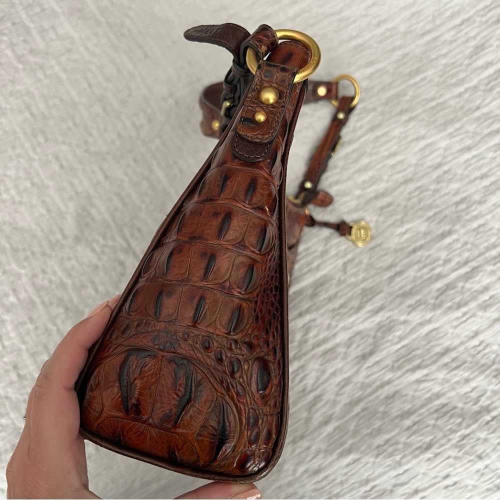 Brahmin Brown Croc Embossed Medium Shoulder Bag One Size - Picture 6 of 15